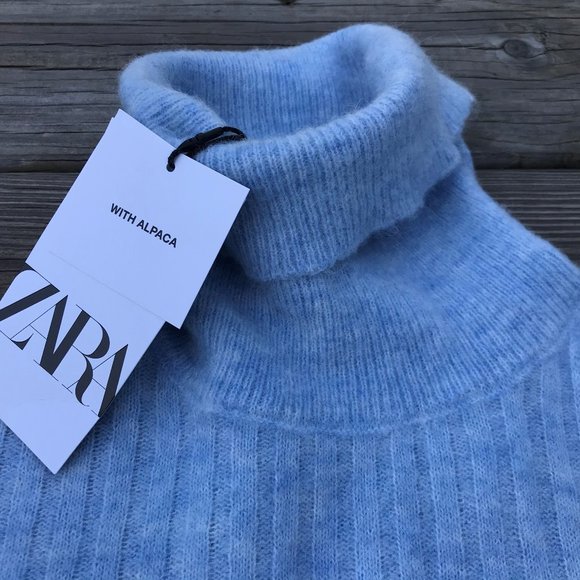Zara Women Sweater Long Sleeve Turtle Neck Wool - Picture 5 of 8